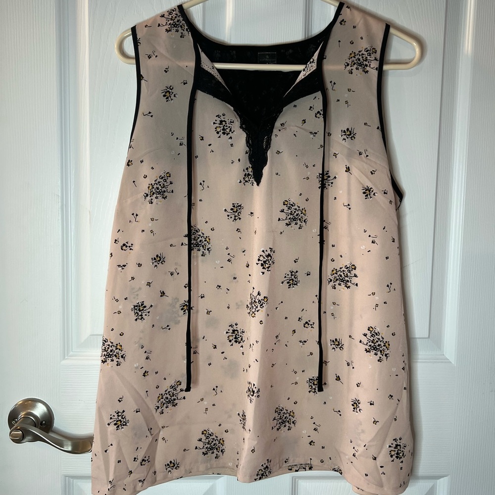 Worthington Women’s Sleeveless Floral Lace Blouse L